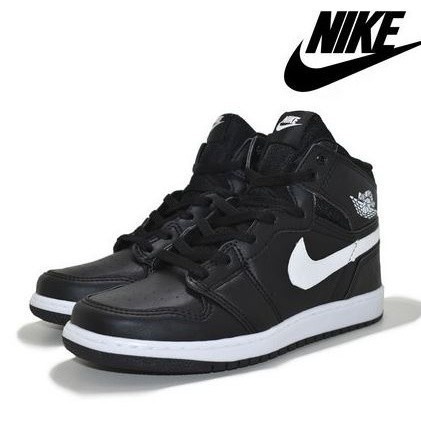 Tênis Basqueteira Air Jordan Chicago Bota 1 Preto Branco Retro Cano Alto Feminino e Masculino