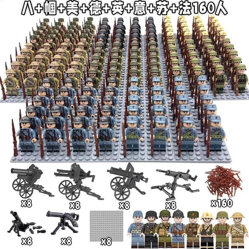 China Blocos de Lego Compatíveis Minifiguras Militares do Exército Soviético Números de Batalha do Exército Alemão Soldados Meninos E