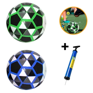 Kit 2 Bolas de Futebol Campo + Bomba de Encher Tamanho 5 Oficial