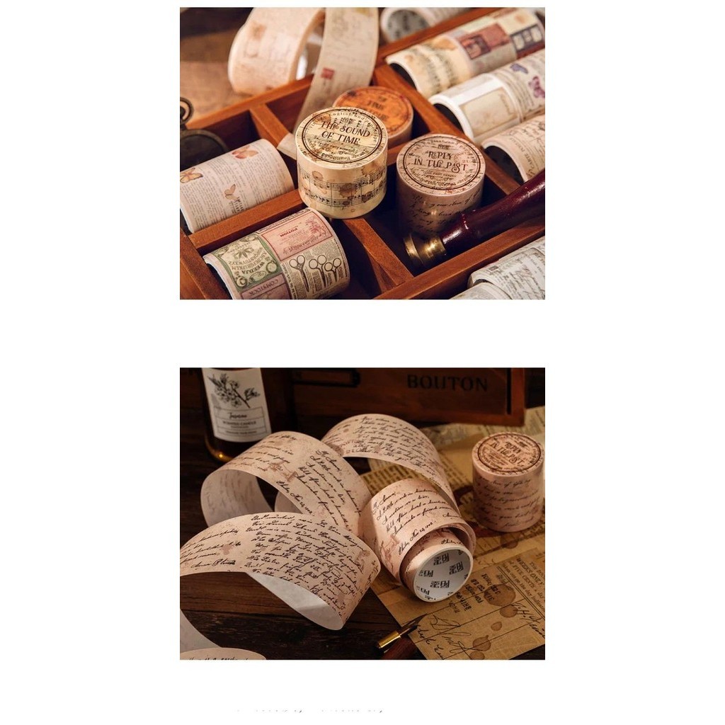 JIANWU 200cm Time Past Series Vintage Texto Inglês Butterfly Label ...