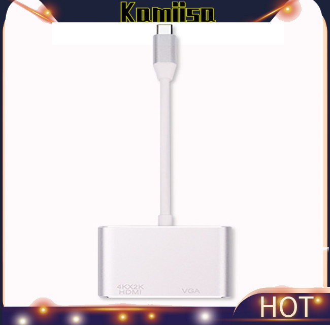 Interface Multimídia Kami USB C Para HD Cabo Adaptador VGA 4K Conversor ...