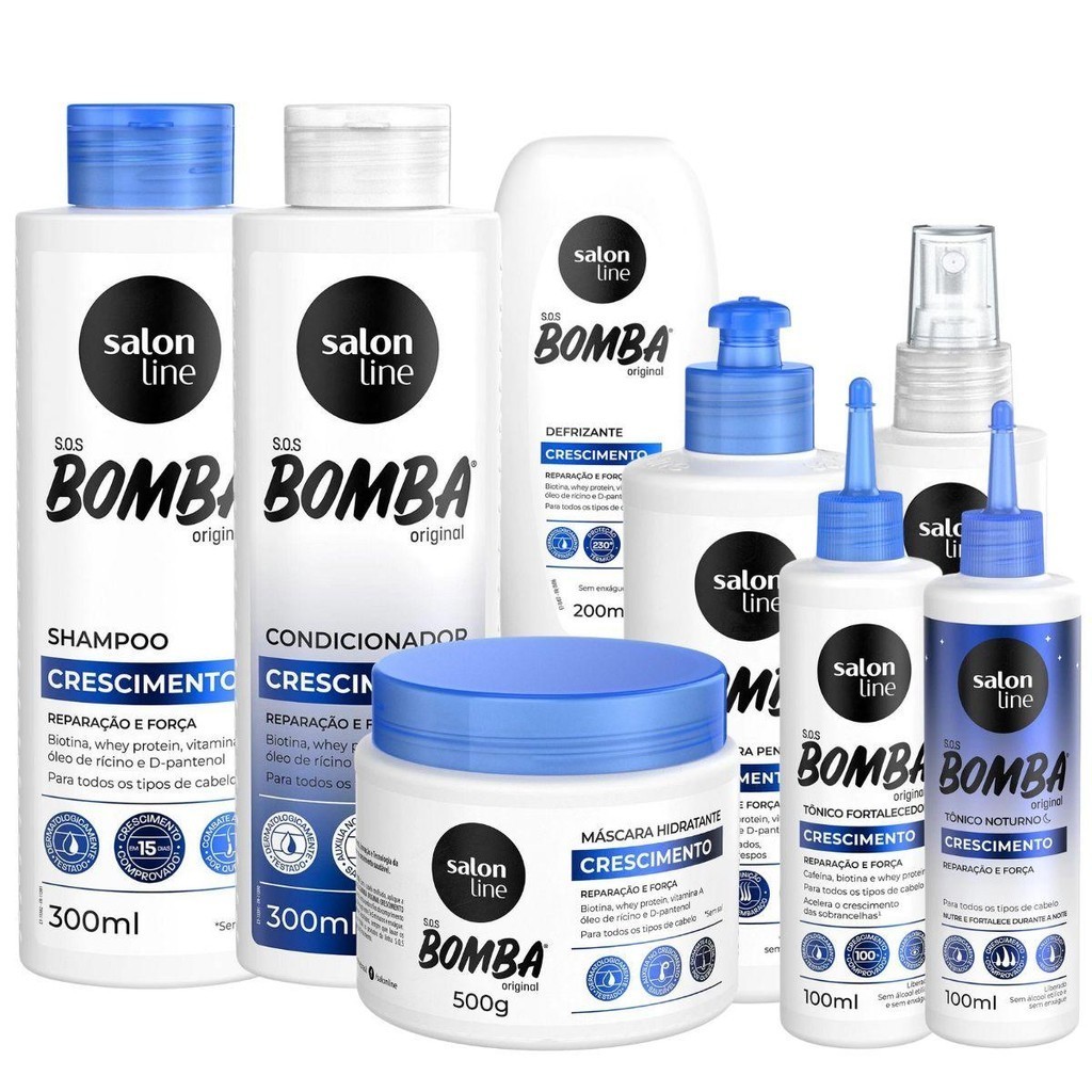 KIT SALON LINE SOS BOMBA CRESCIMENTO C/8