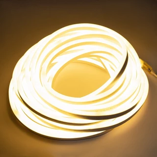 KIT 1 a 10 Metros Mangueira Fita LED Neon Flex Branco Quente 3000K + Rabicho
