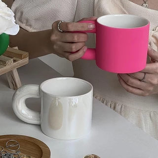 Xícara De Café Estética/Cerâmica De Grande Capacidade Com Alça