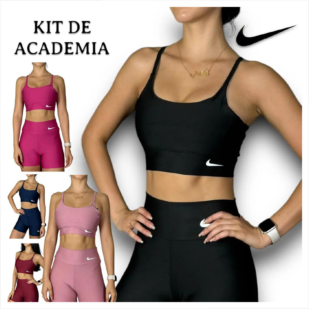 Conjunto de academia Shorts e Top Feminino Nike | Shopee Brasil