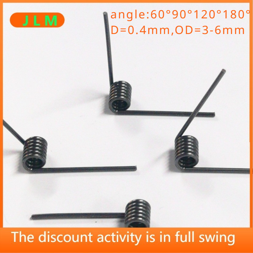 (JLMQ6) Mola De Torção Em V De Aço Espiral Diâmetro Do Fio 0,4mm OD3mm/4mm/5mm/6mm