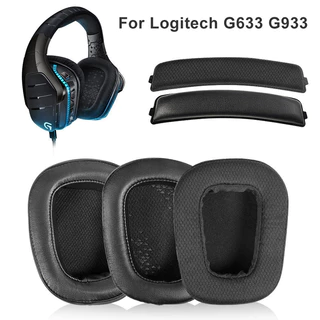Almofadas De Ouvido De Substituição + Fita De Cabeça Para Logitech G633 , G933 , G635 , G935
