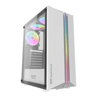 Gabinete Gamer Aigo DarkFlash DK151, RGB, Mid-Tower, Lateral de Vidro, Com 3 Fans, Branco, DK151-WH