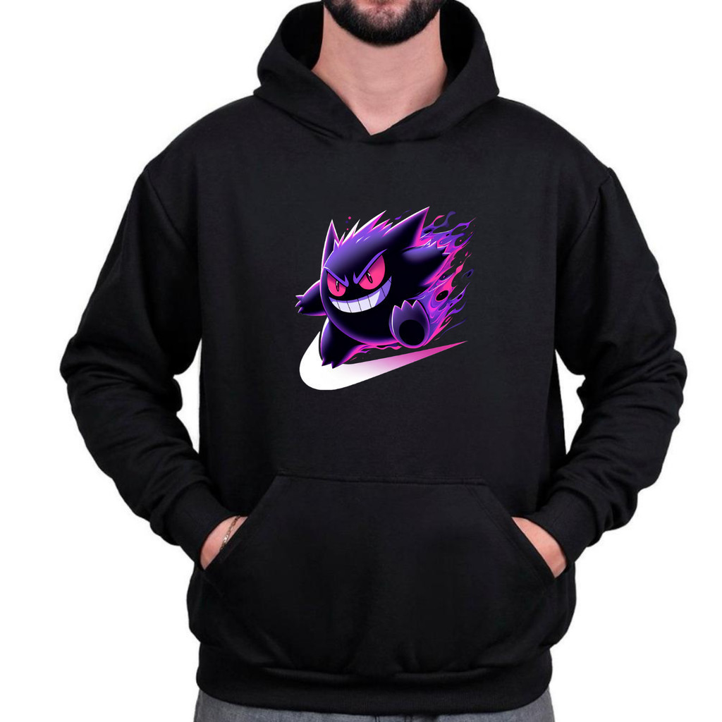 Blusa De Frio Moletom Quentinho Flanelado Gengar Pokemon Ghost Casaco ...