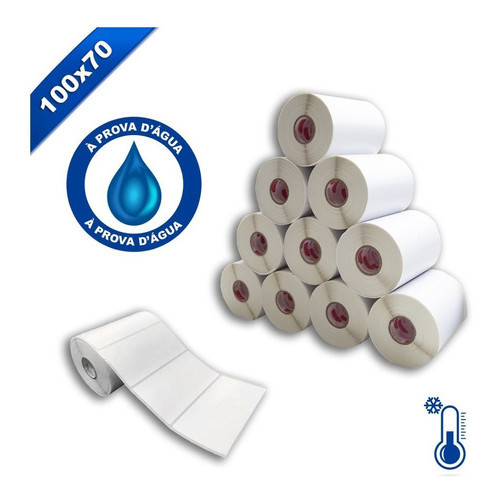10 Rolos Etiqueta Couche 100x70 Mm 10x7cm Adesiva Ecommerce