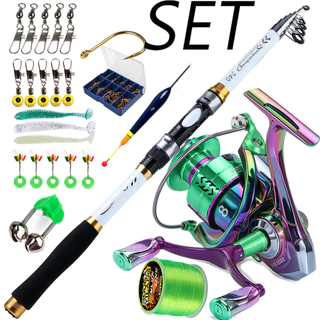 Sougayilang 1.8m-2.4m Conjunto De Pesca Power Hand 1000-5000 Carretel De Metal De Fibra De Vidro 5.0 : 1 Arraste Máximo