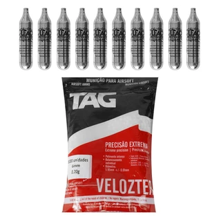 Munição Esferas Bbs Airsoft 6mm Velozter 0.20 1kg + 10 Co2