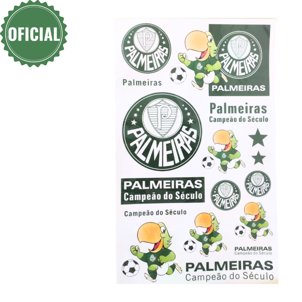 Cartela De 20 Stickers Palmeiras Figurinha Adesivos Oficial Temáticos ...