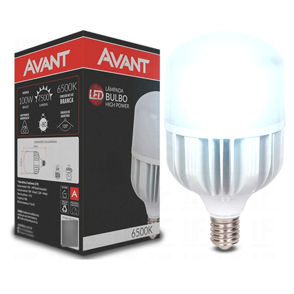 Lampada Led Bulbo Hp 6500k 110v/220v Bivolt 100w E40 - Avant