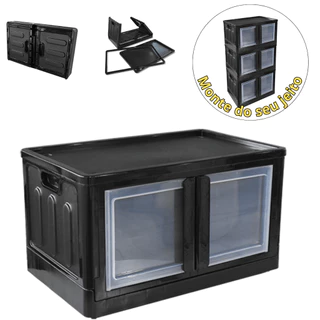 Caixa Organizadora Multiuso Dobrável Porta Dupla 30 Litros 25918PM arqplast em Oferta na Shopee