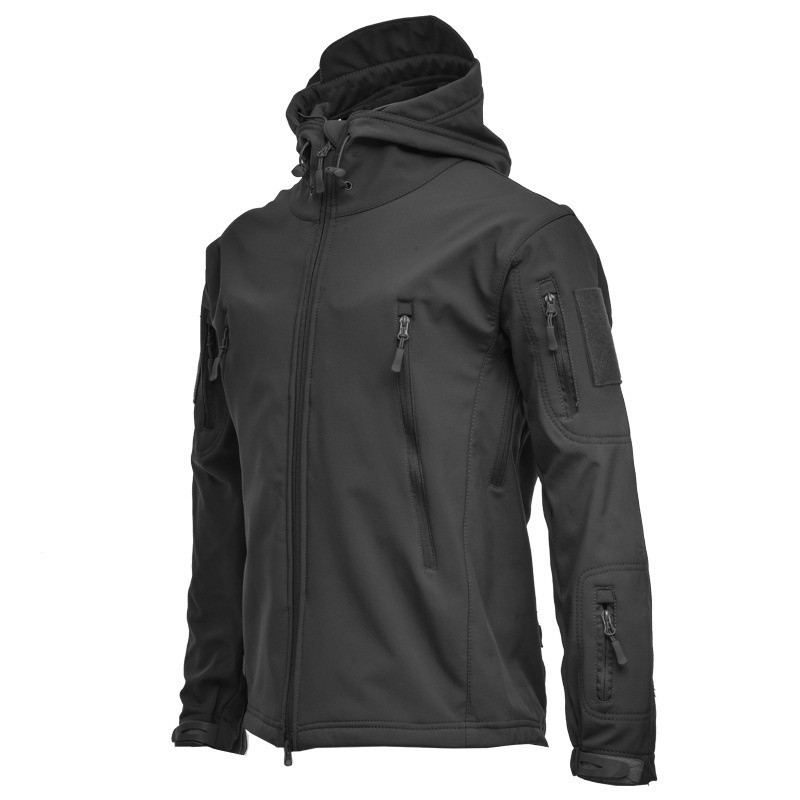 希少 11aw zucca hooded military jacket Militar Shark Skin Soft Shell Casacos Homens Táticos À Prova De