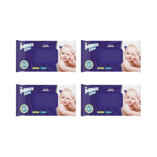Kit 4 Lenco Toalha Umidecido Aloe Vera 150Uni. My Mimos Care