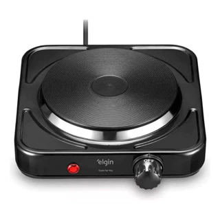 Fogão Elétrico Portátil 1 Boca 1000w 220v Elgin Cook For You 5 Ajustes Temperatura Todas as Panelas