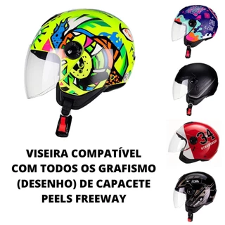 Viseira Prata Espelhada Capacete Aberto Peels Freeway