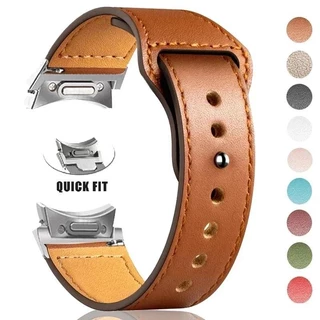 Pulseira De Couro Compatível Com Samsung Galaxy 4 5 6 40mm 44mm 4 6 Classic 47mm 43mm 42mm Ajuste Rápido Para 5 Pro 45mm Relógio