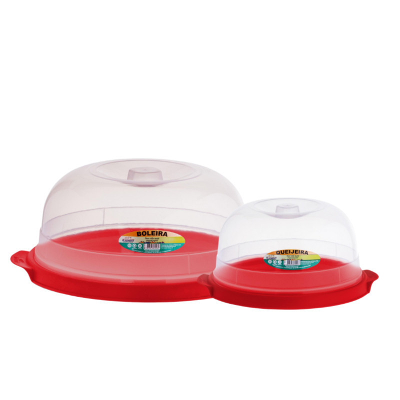 Kit Boleira + Queijeira C/Tampa Hermético Organizador Cozinha Para Alimentos