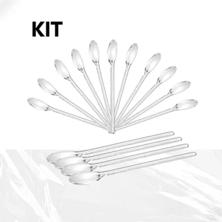 Kit Mini Colher Transparente Descartável para Brigadeiro Doces 200 a 600un. Festa Aniversário