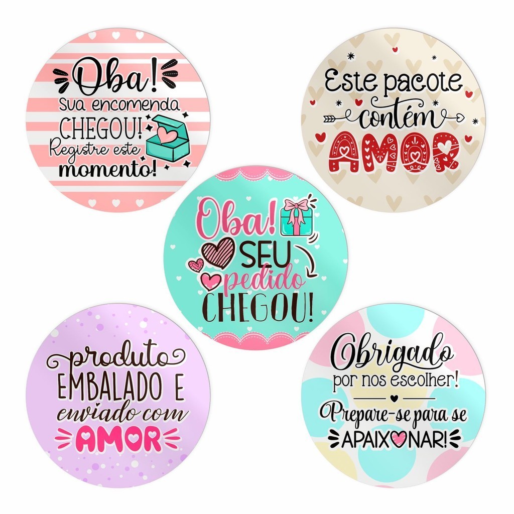 Adesivos Sortidos de Agradecimento ao Cliente (Frases) #06 - Kit com ...