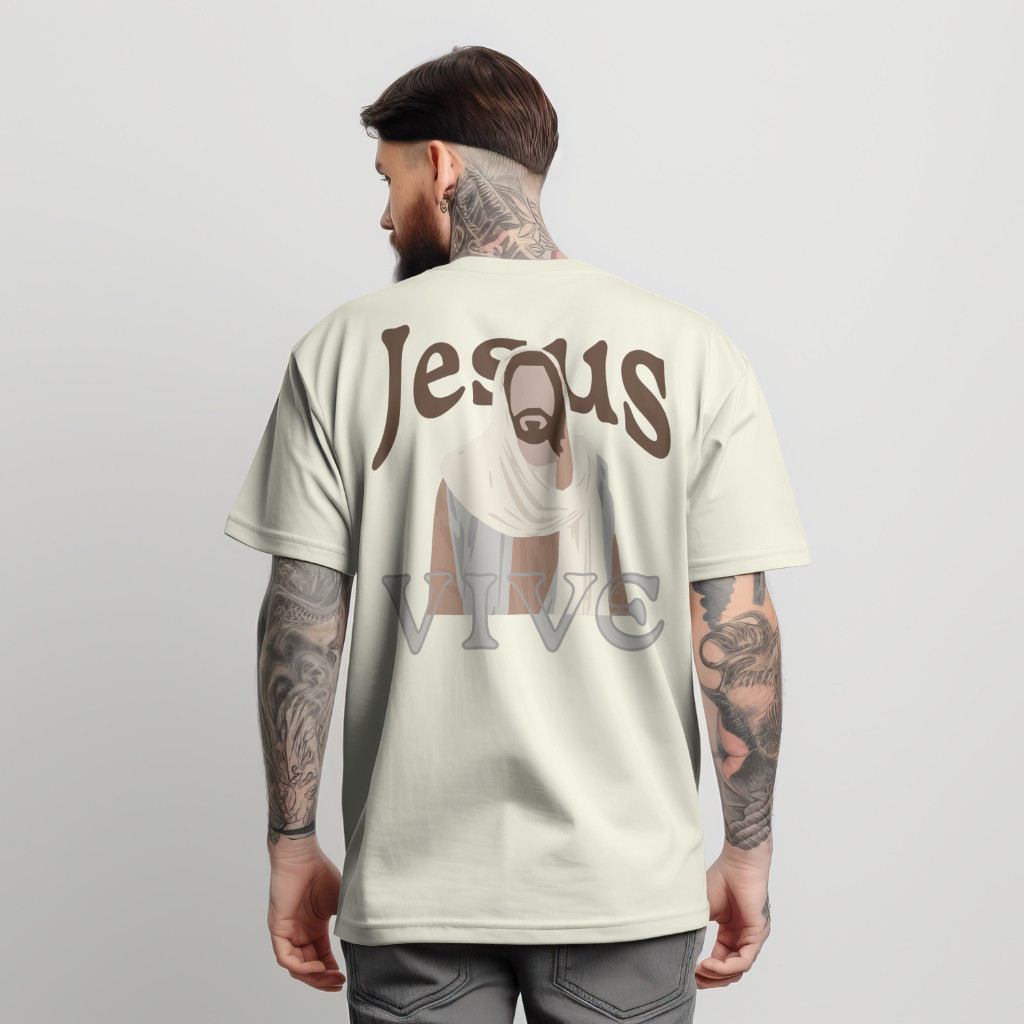 Camiseta Jesus Oversized Streetwear Masculina 30.1 Premium