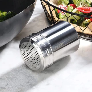 Saleiro Porta Queijo Ralado Orégano Aço Inox Com Tampa Queijeira 10X7CM