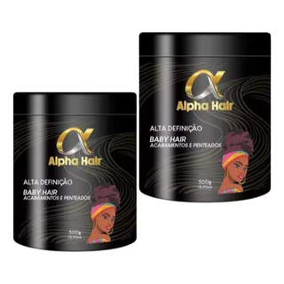 Kit 2un Pasta Modeladora ALPHA HAIR 500g Para Acabamentos e Penteados Excelente Fixação
