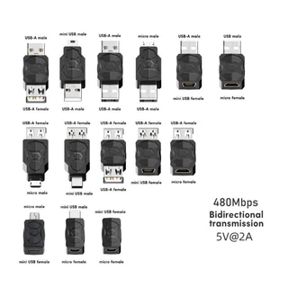 Adaptador USB2.0 Micro/Mini Conversor Macho Fêmea USB Trocador Para Computador Tablet PC Celulares
