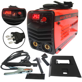 Maquina Aparelho Inversor de Solda 250a Bivolt 110/220v Max Tig Eletrodo Com Mascara