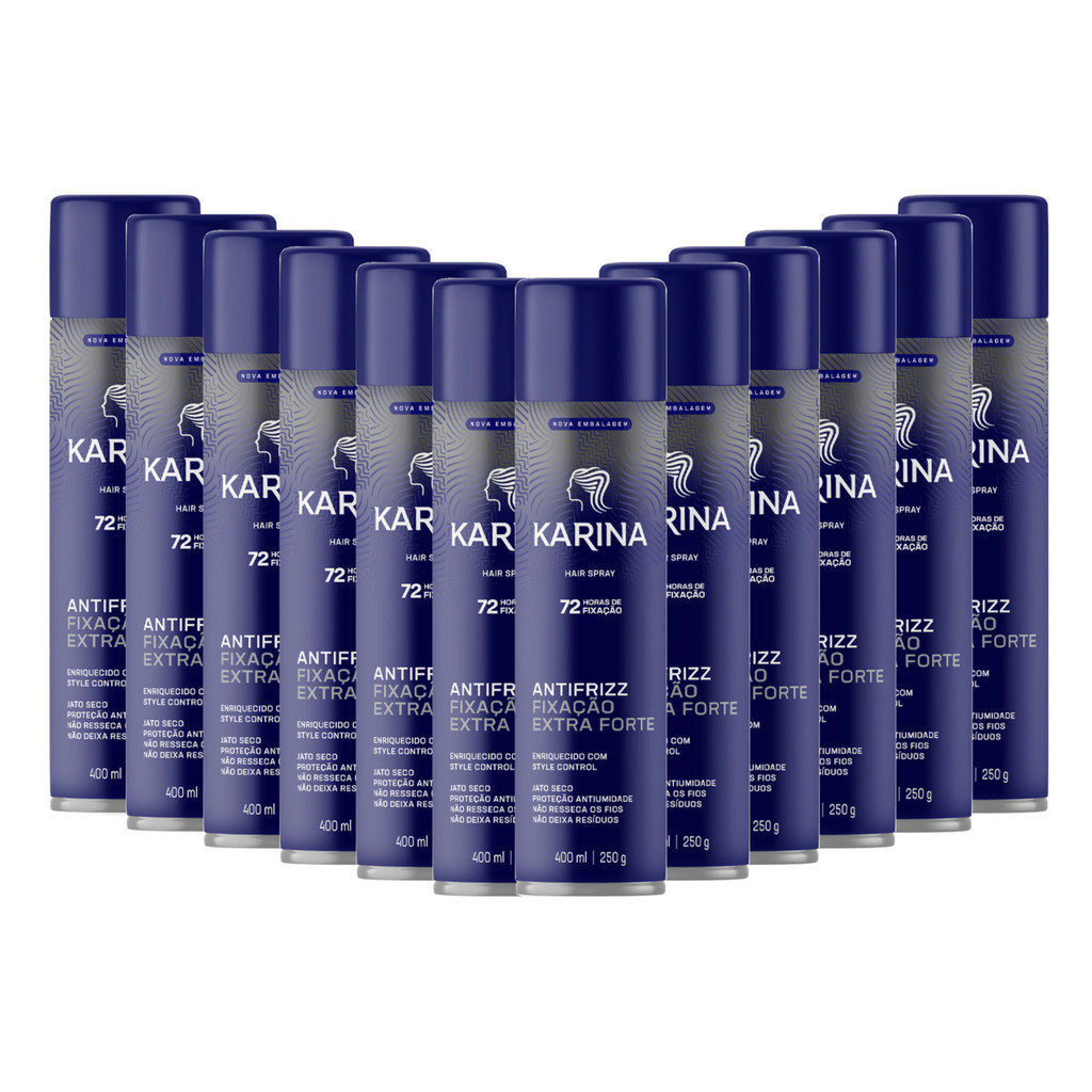 Spray FixaÇÃo Extra Forte Karina 400ml Atacado Caixa C12 Shopee Brasil 