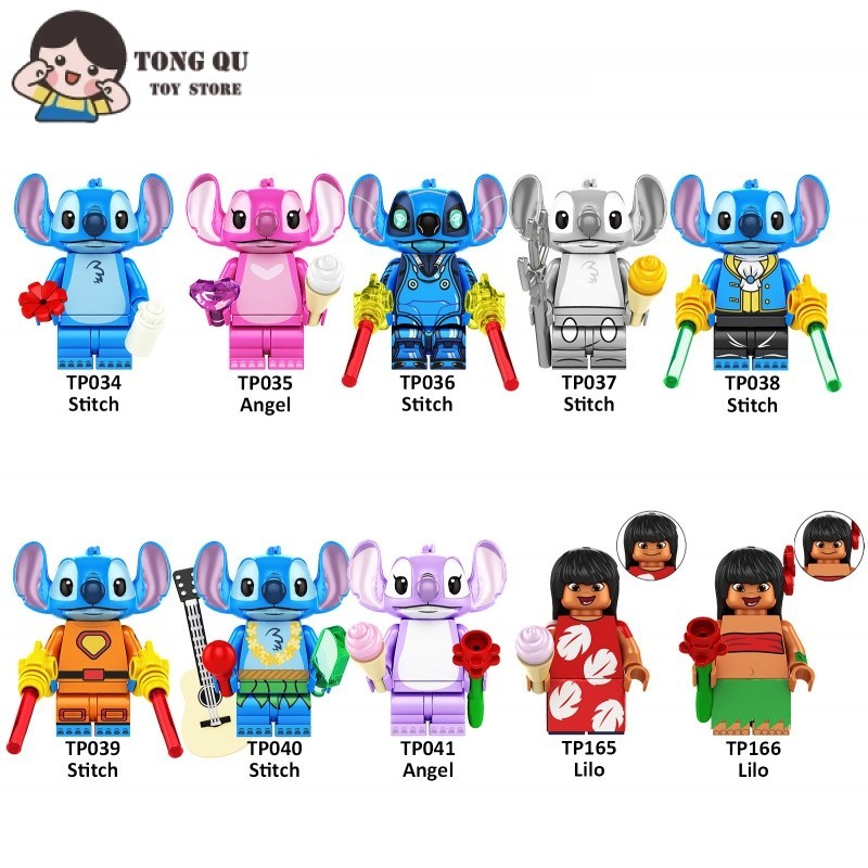 Anime Minifigures Lilo & Stitch Building Block Coleção de Bonecas Modelo de Coleção de Bonecas de Aniversário