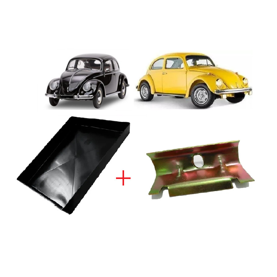 BANDEJA PLÁSTICA DA BATERIA FUSCA + GARRA PARA BATERIA VW.