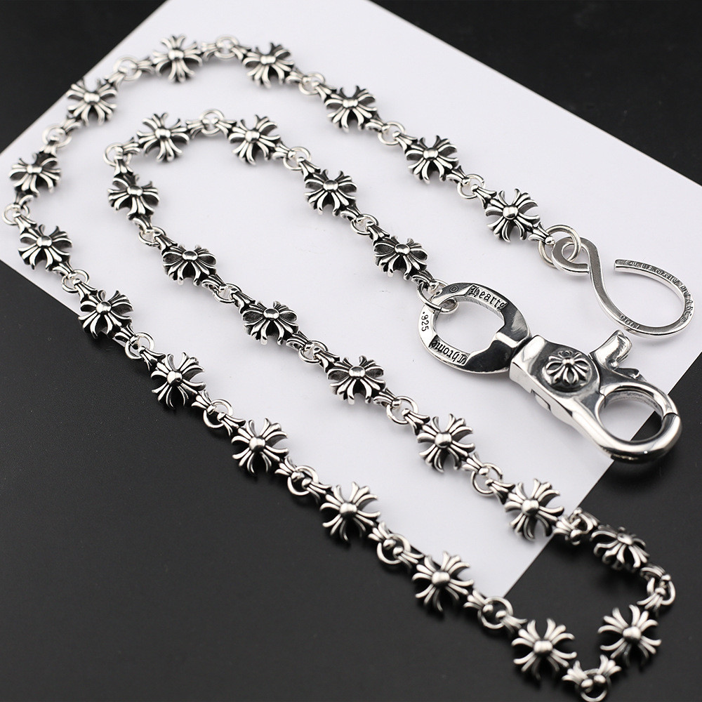CHROME HEARTS Corações Cromados Corrente /925 Silver Retro Cross Bag ...