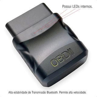 OBD2 ELM327 Scanner Bluetooth Automotivo v2.1 de Alta Estabilidade e Baixa Latência + App Torque PRO