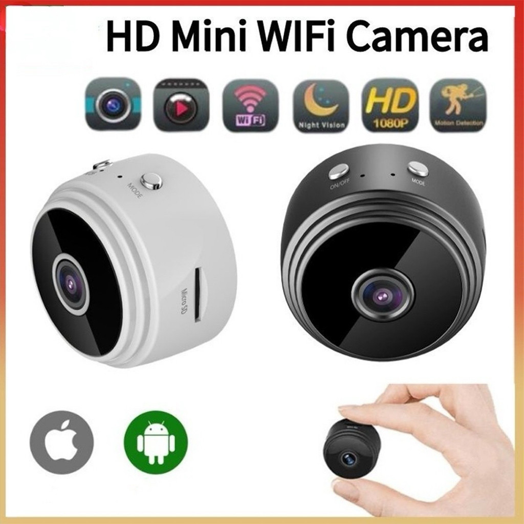 Câmera A9 Mini HD com Sensor de Presença Wi-Fi 110V e Suporte para Encaixe ANJGG