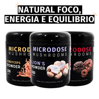 Kit Powder Foco Energia e Equilíbrio - Lion's Mane + Cordyceps Militaris + Reishi MICRODOSE LIFE