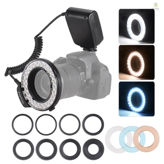HD-130 Macro LED Ring Flash Light Display LCD 3000-15000K GN15 Controle De Energia Com 3 Difusores 8 Anéis Adaptadores Para C