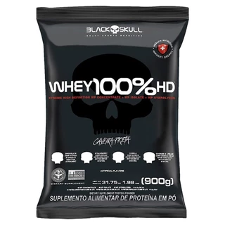 Whey 100% Hd Black Skull Baunilha Refil 900G