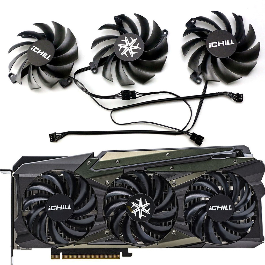 Ventilateur De Remplacement Pour Carte Graphique RTX 3080/3070 ICHILL X4 - 3 Ventilateurs - Modèle CF-12915S
