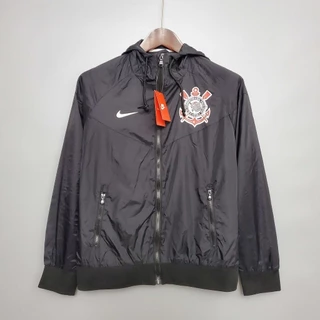 windbreaker Corinthians Camisa De Futebol Preta Esportiva Casaco Quebra-Vento