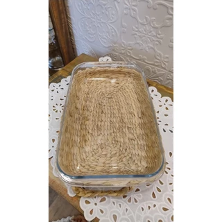Refratário de vidro com Suporte em Fibra Natural e Alça