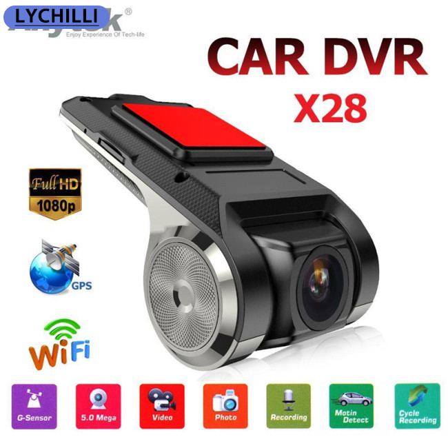 JJ2 Anytek X28 Câmera Gravadora De Vídeo DVR Para Carro WiFi ADAS Com sensor G FHD 1080P