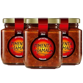 Kit c/ 3und Molho de Pimenta Harissa Pimenta do JAMAL 200ml