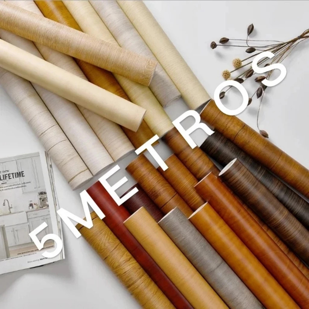 Papel de Parede Madeira 3D 5 METROS X 45CM Auto Adesivo Colante Favourite