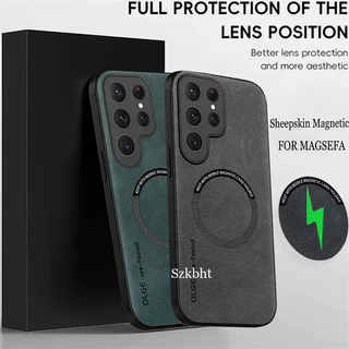 Luxo Fosco Caso De Carga Magnética Para Samsung S25 S24 S23 Ultra S22 Plus S21 FE Couro À Prova De Choque Capa