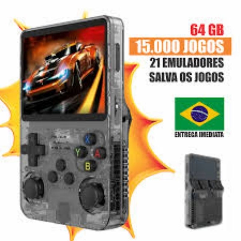 Console R36S Portátil 64gb - 15 Mil Jogos