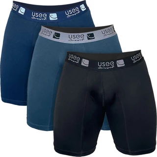 Kit 3 Cuecas Boxer Box Long Leg Ciclista Microfibra Confortável Elástico Esportiva Usee Brasil
